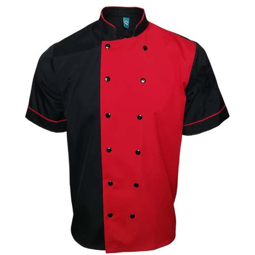 روپوش آشپزی شف مشکی قرمز (لباس سراشپزی)
